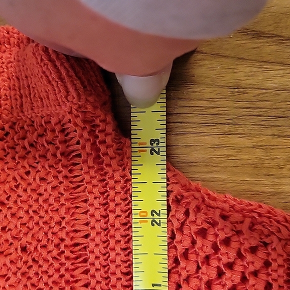 Chico's size 3 orange short sleeved sweater - Picture 3 of 7